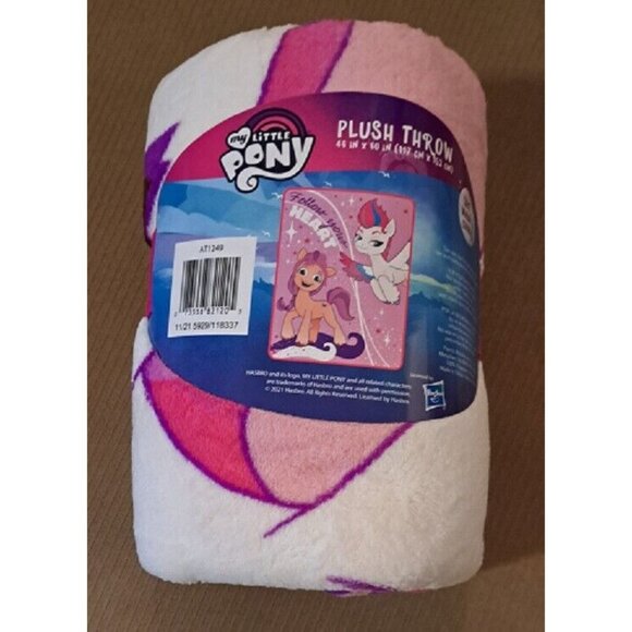 New My Little Pony Sunny Zipp Plush Fleece Throw Gift Blanket Ponies Heart Pink - Picture 2 of 3